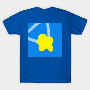 Retro Blue First Trophy Abstract Art T-Shirt